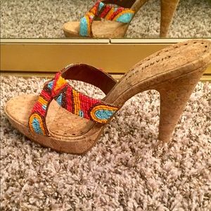 Gianni Bini beaded cork heel